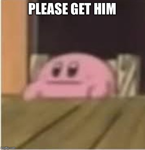 Kirby | PLEASE GET HIM | image tagged in kirby | made w/ Imgflip meme maker