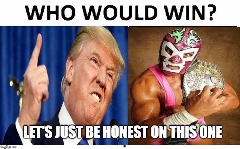 LET'S JUST BE HONEST ON THIS ONE | image tagged in politics,trump,mexicans,who would win,don't build the wall,build a wall | made w/ Imgflip meme maker