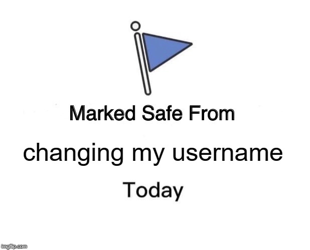 Marked Safe From Meme | changing my username | image tagged in memes,marked safe from | made w/ Imgflip meme maker