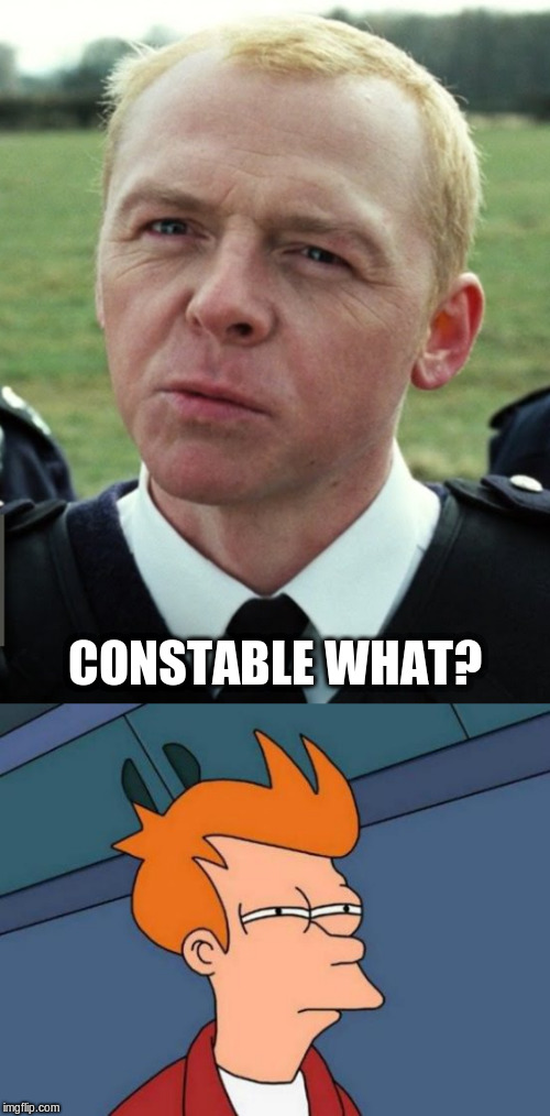 CONSTABLE WHAT? | image tagged in memes,futurama fry | made w/ Imgflip meme maker