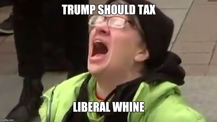Goodbye national debt. | TRUMP SHOULD TAX; LIBERAL WHINE | image tagged in screaming liberal | made w/ Imgflip meme maker