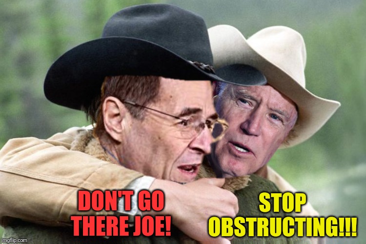 DON'T GO THERE JOE! STOP OBSTRUCTING!!! | made w/ Imgflip meme maker