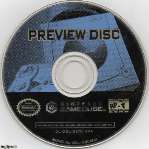 GameCube preview disc | image tagged in gifs,gamecube | made w/ Imgflip images-to-gif maker