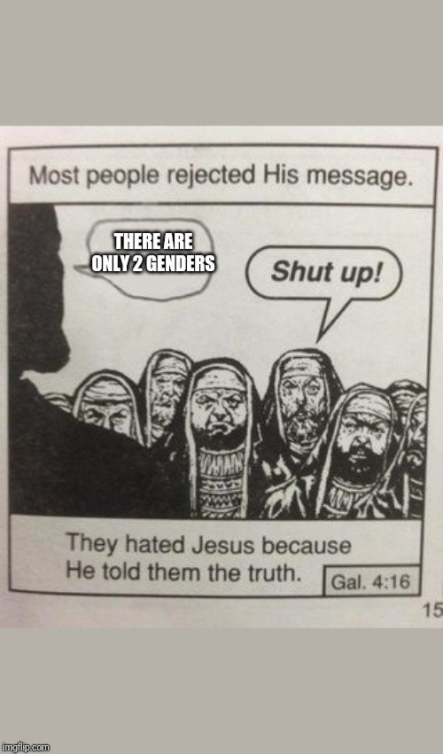 They hated Jesus meme | THERE ARE ONLY 2 GENDERS | image tagged in they hated jesus meme | made w/ Imgflip meme maker