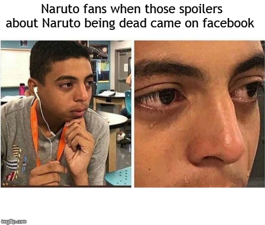 Naruto fans when those spoilers about Naruto being dead came on facebook | image tagged in memes | made w/ Imgflip meme maker