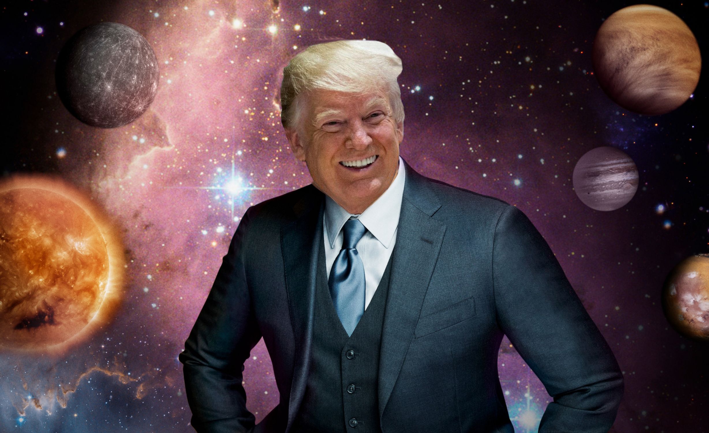 Donald Trump in Sapce Blank Meme Template