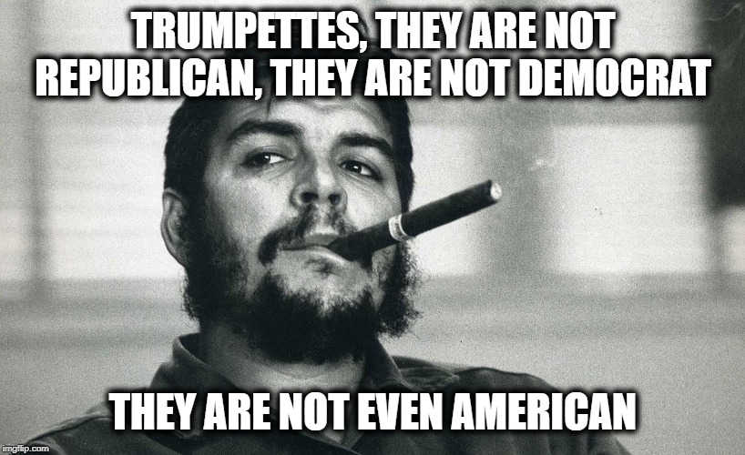 Che | TRUMPETTES, THEY ARE NOT REPUBLICAN, THEY ARE NOT DEMOCRAT THEY ARE NOT EVEN AMERICAN | image tagged in che | made w/ Imgflip meme maker