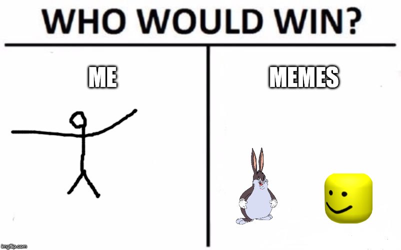 Who Would Win? | ME; MEMES | image tagged in memes,who would win | made w/ Imgflip meme maker