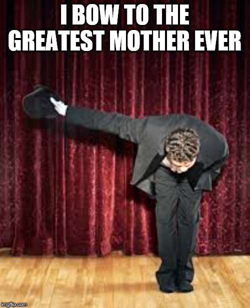 Take a bow. | I BOW TO THE GREATEST MOTHER EVER | image tagged in take a bow | made w/ Imgflip meme maker