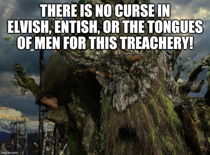 THERE IS NO CURSE IN ELVISH, ENTISH, OR THE TONGUES OF MEN FOR THIS TREACHERY! | made w/ Imgflip meme maker