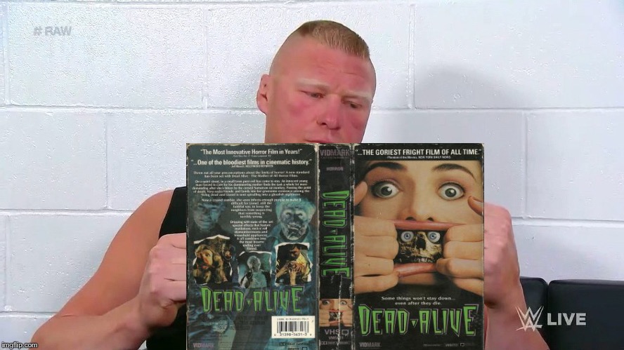 Brock Lesnar Reading The Dead Or Alive Horror Book | image tagged in wwe brock lesnar reading a magazine,horror,magazines,lol,memes | made w/ Imgflip meme maker