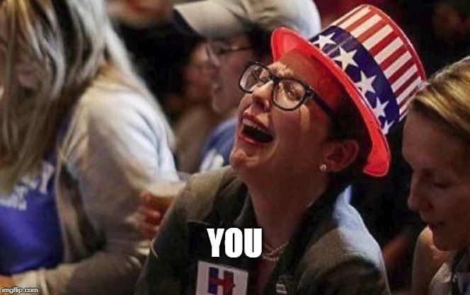 Crying Liberal | YOU | image tagged in crying liberal | made w/ Imgflip meme maker