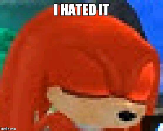 knuckles | I HATED IT | image tagged in knuckles | made w/ Imgflip meme maker