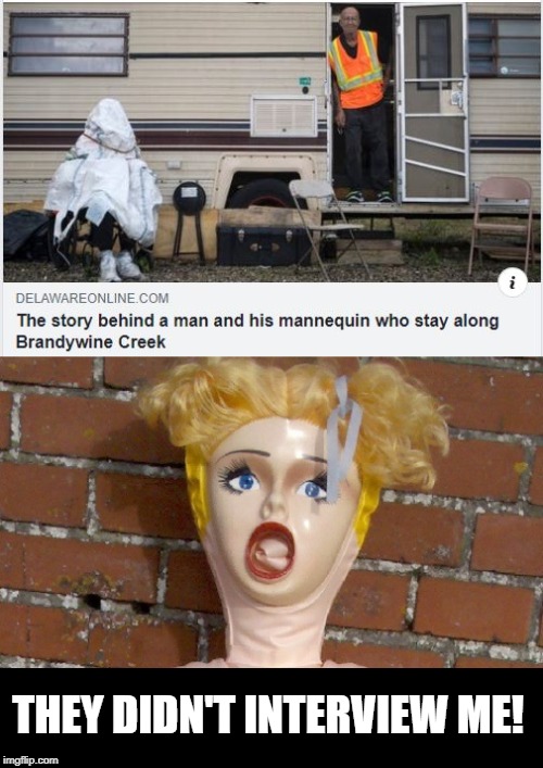 Just Another Creep I Guess | THEY DIDN'T INTERVIEW ME! | image tagged in sex doll | made w/ Imgflip meme maker
