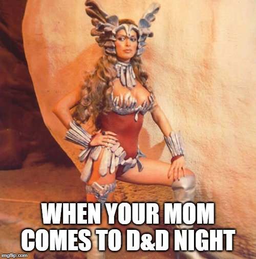 D&D Mom | WHEN YOUR MOM COMES TO D&D NIGHT | image tagged in funny | made w/ Imgflip meme maker