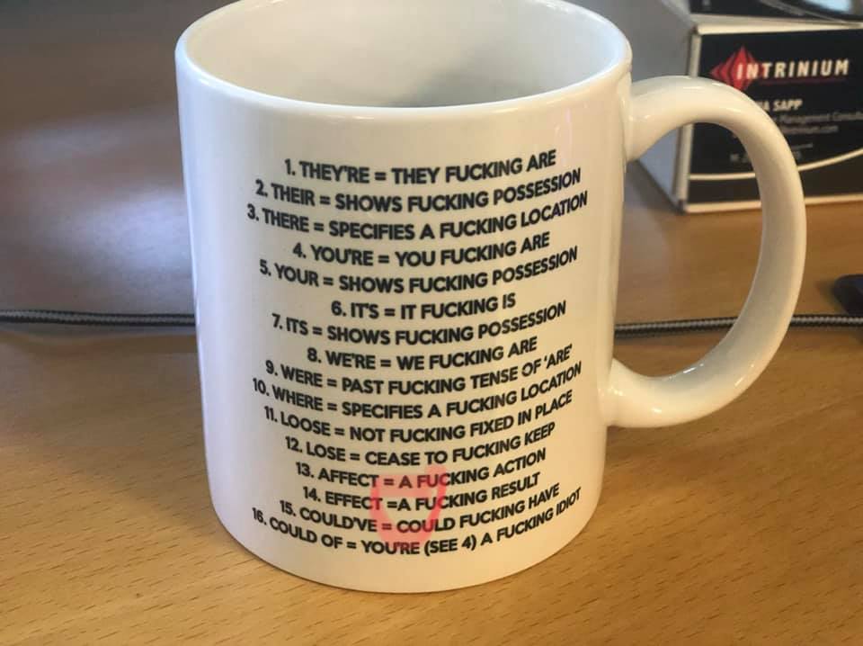 Grammar Nazi Mug Blank Meme Template