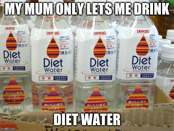 Japan at its finest. | MY MUM ONLY LETS ME DRINK; DIET WATER | image tagged in memes,diet,water,dank memes,japan,dieting | made w/ Imgflip meme maker