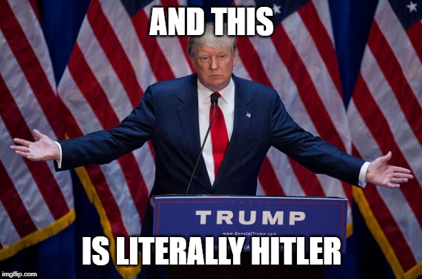 Trump Bruh | AND THIS IS LITERALLY HITLER | image tagged in trump bruh | made w/ Imgflip meme maker