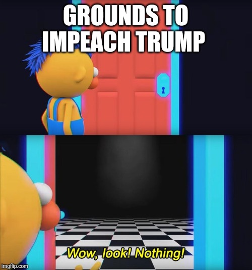 Wow, look! Nothing! | GROUNDS TO IMPEACH TRUMP | image tagged in wow look nothing | made w/ Imgflip meme maker