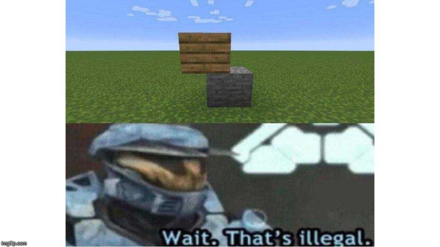 image tagged in memes,funny,wait thats illegal,minecraft | made w/ Imgflip meme maker