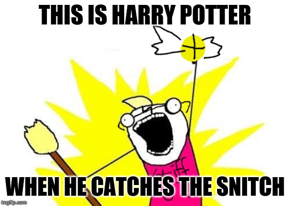 X All The Y Meme | THIS IS HARRY POTTER; WHEN HE CATCHES THE SNITCH | image tagged in memes,x all the y | made w/ Imgflip meme maker