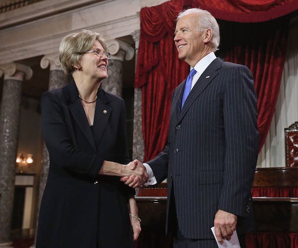 High Quality Elizabeth Warren & Joe Biden Blank Meme Template