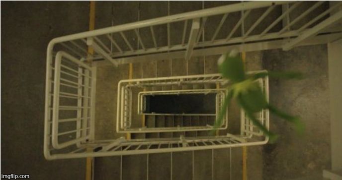Kermit Stairwell | image tagged in kermit stairwell | made w/ Imgflip meme maker