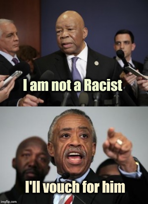 The next time someone accuses me I'll get the Grand Wizard of the KKK to defend me | I am not a Racist; I'll vouch for him | image tagged in al sharpton,elijah cummings house oversight committee,no u,birds of a feather | made w/ Imgflip meme maker