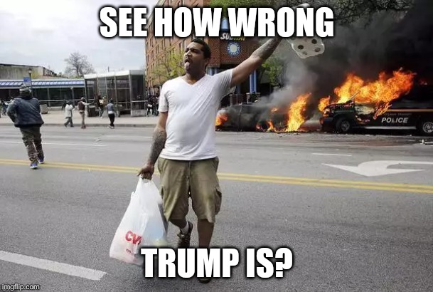Baltimore Riots | SEE HOW WRONG; TRUMP IS? | image tagged in baltimore riots | made w/ Imgflip meme maker