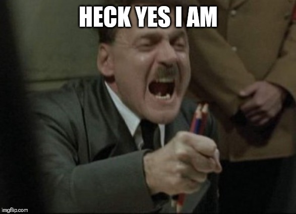 Hitler Downfall | HECK YES I AM | image tagged in hitler downfall | made w/ Imgflip meme maker