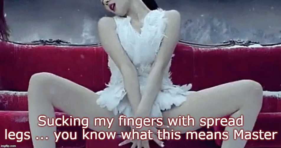 Sucking my fingers with spread legs ... you know what this means Master | made w/ Imgflip meme maker