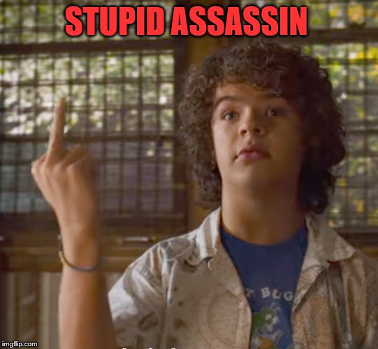 Stranger Things - Dustin | STUPID ASSASSIN | image tagged in stranger things - dustin | made w/ Imgflip meme maker