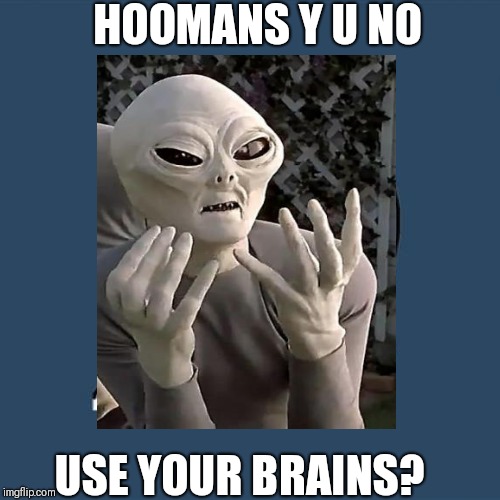 HOOMANS Y U NO USE YOUR BRAINS? | made w/ Imgflip meme maker