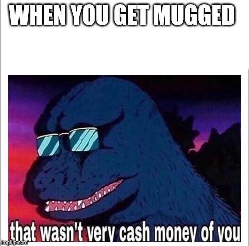 That wasn’t very cash money | WHEN YOU GET MUGGED | image tagged in that wasnt very cash money | made w/ Imgflip meme maker