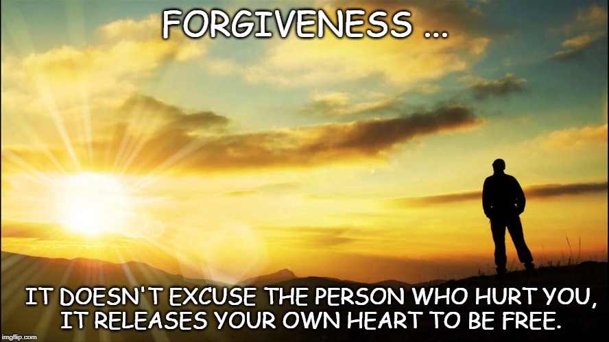 inspirational | FORGIVENESS ... IT DOESN'T EXCUSE THE PERSON WHO HURT YOU,
IT RELEASES YOUR OWN HEART TO BE FREE. | image tagged in inspirational | made w/ Imgflip meme maker