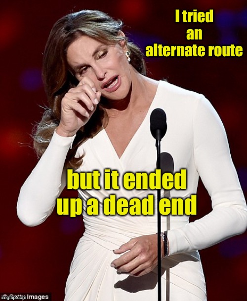 Caitlyn Jenner | I tried an alternate route but it ended up a dead end | image tagged in caitlyn jenner | made w/ Imgflip meme maker