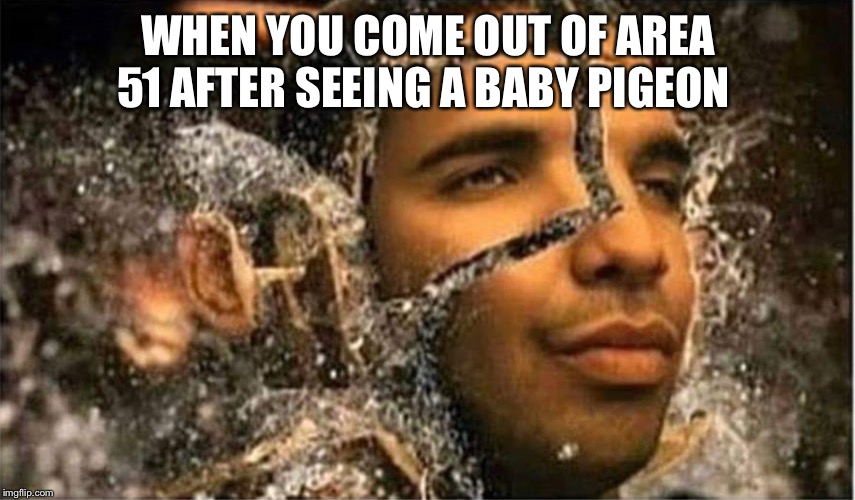 WHEN YOU COME OUT OF AREA 51 AFTER SEEING A BABY PIGEON | image tagged in area 51,storm area 51 | made w/ Imgflip meme maker