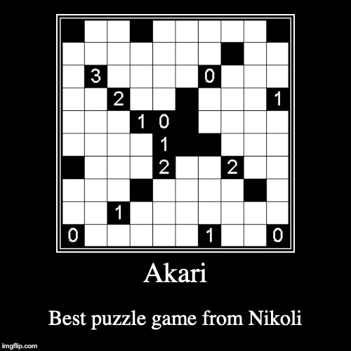 Akari | image tagged in demotivationals,puzzle,akari,nikoli | made w/ Imgflip demotivational maker