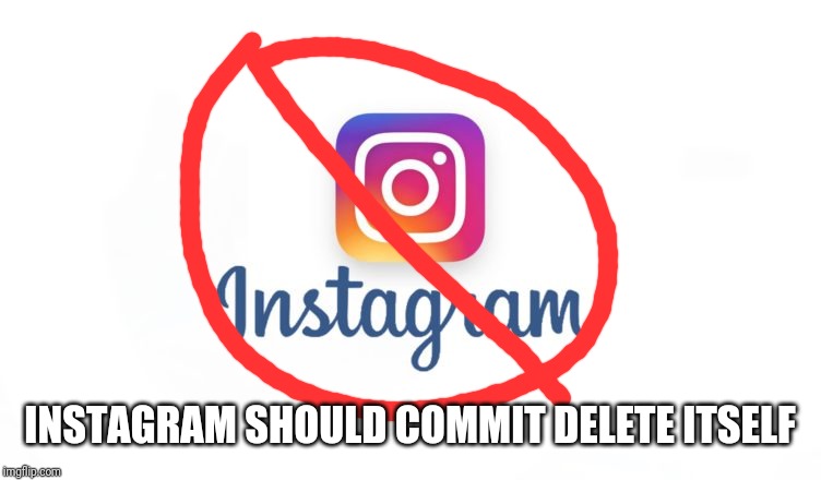 Instagram | INSTAGRAM SHOULD COMMIT DELETE ITSELF | image tagged in instagram | made w/ Imgflip meme maker