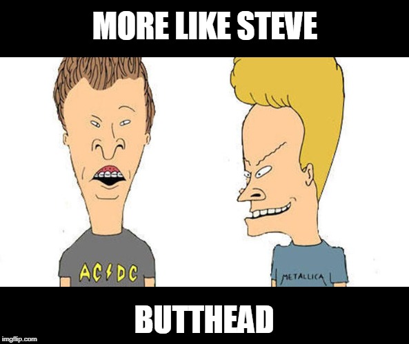 Beavis & Butthead | MORE LIKE STEVE BUTTHEAD | image tagged in beavis  butthead | made w/ Imgflip meme maker