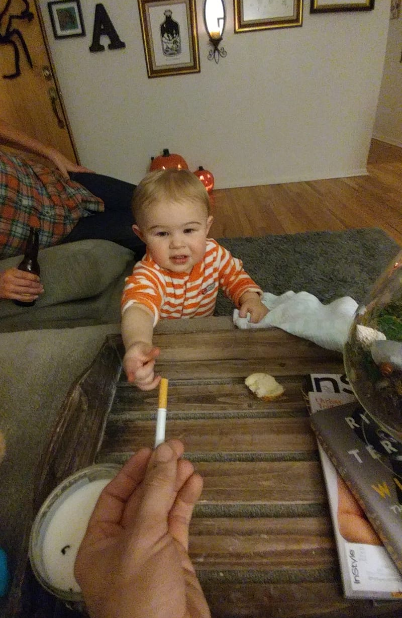 cigarette baby Blank Meme Template