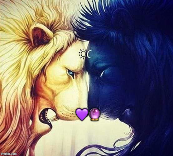 Lions of Love and Orbs | 💜🔮 | image tagged in lions,love,orb,marianne | made w/ Imgflip meme maker