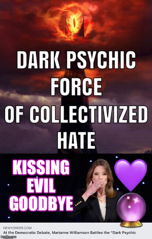 Toppling Trump Tower | KISSING EVIL GOODBYE; 💜
🔮 | image tagged in marianne,eye of sauron,dark psychic force,love | made w/ Imgflip meme maker