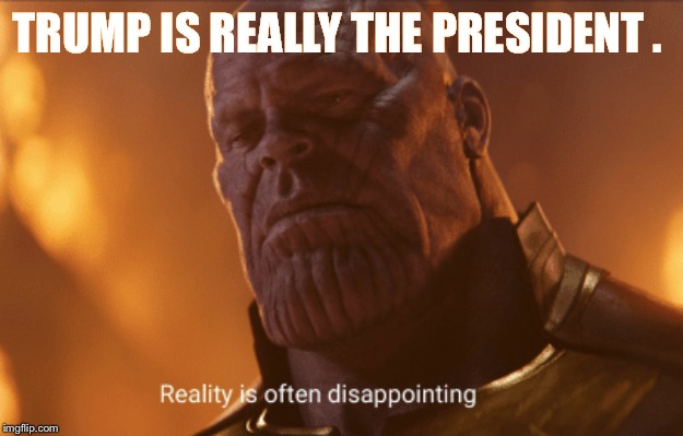 Reality is often dissapointing | TRUMP IS REALLY THE PRESIDENT . | image tagged in reality is often dissapointing | made w/ Imgflip meme maker