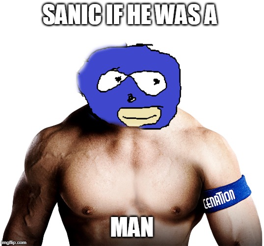 JOHN SANIC | SANIC IF HE WAS A; MAN | image tagged in john sanic | made w/ Imgflip meme maker