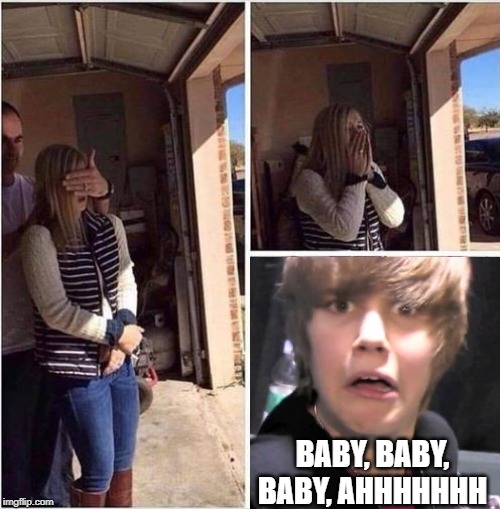 Biebernapped | BABY, BABY, BABY, AHHHHHHH | image tagged in surprise gift | made w/ Imgflip meme maker