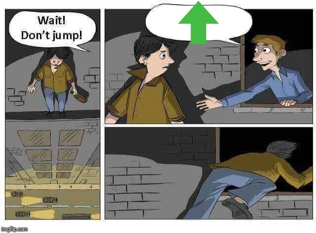 Wait! Don't Jump! | image tagged in wait don't jump | made w/ Imgflip meme maker