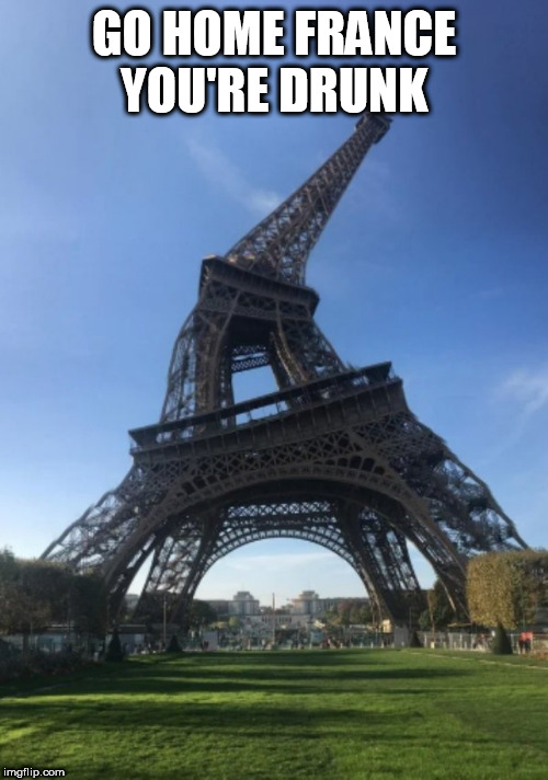 france | GO HOME FRANCE YOU'RE DRUNK | image tagged in france | made w/ Imgflip meme maker