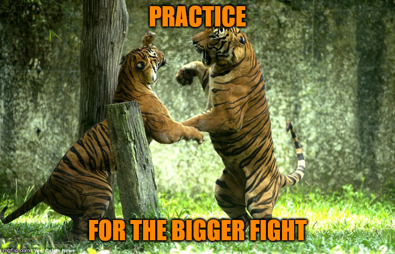 PRACTICE FOR THE BIGGER FIGHT | made w/ Imgflip meme maker
