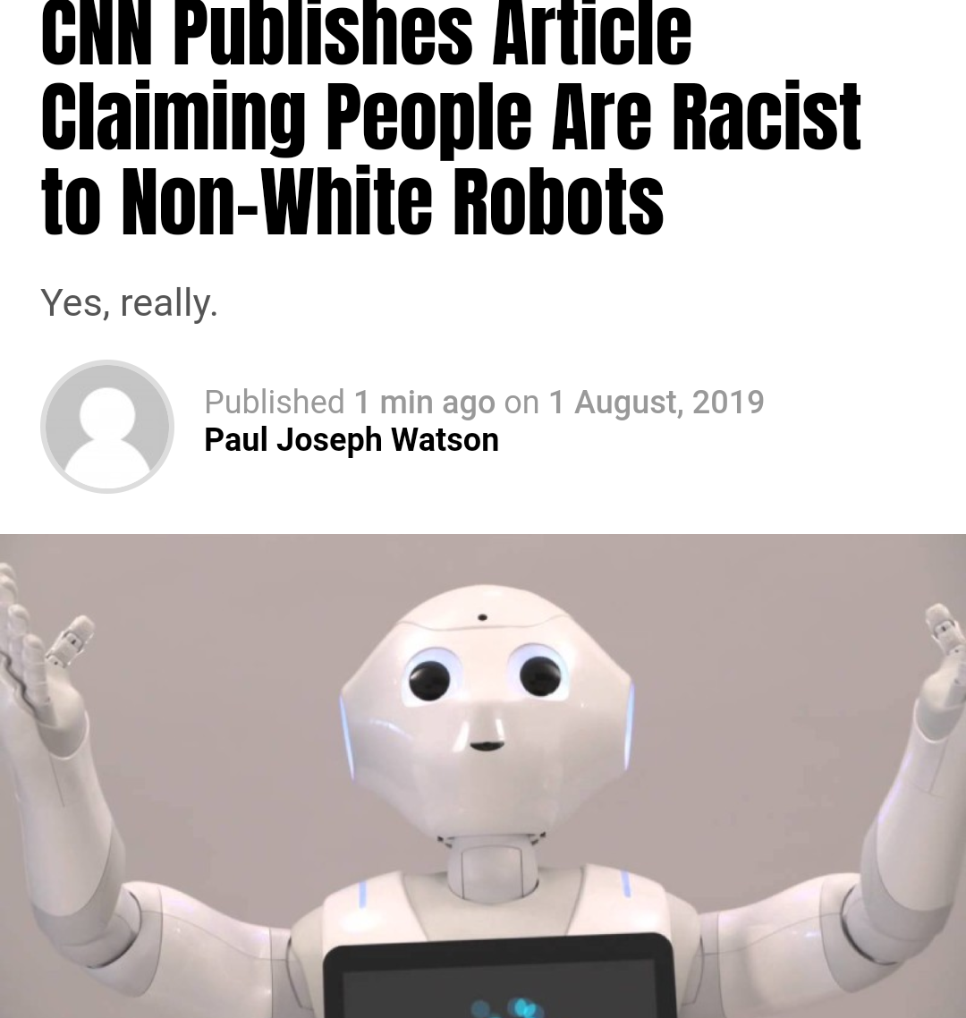 Robotic racism Blank Meme Template